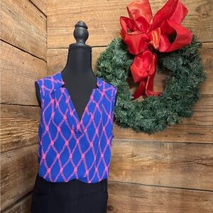 41 Hawthorn Vibrant Blue and Pink Blouse